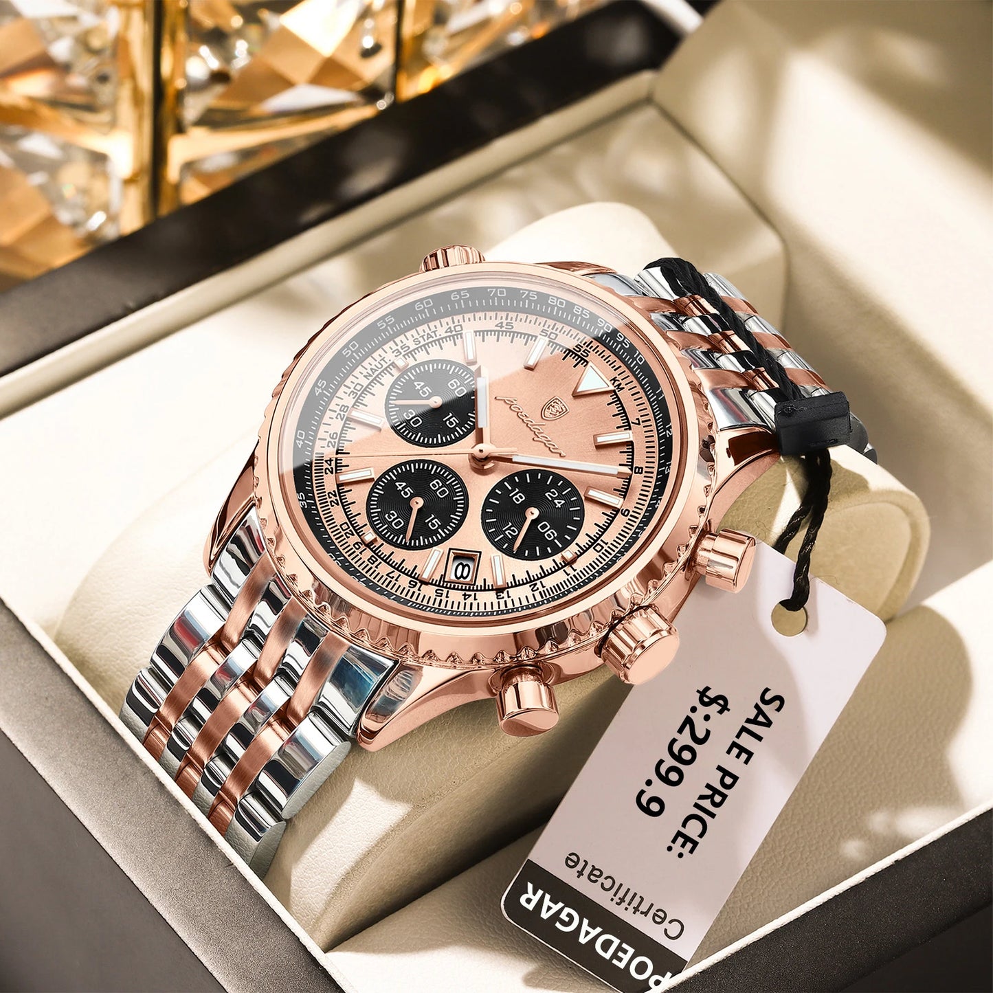 POEDAGAR Luxury Military Watch for Men Waterproof Luminous Date ChronoPackage Included:
1 x POEDAGAR Clock
1 x POEDAGAR Box
1 x Watchband adjust tool
1 x Watch wipe
1 x Warranty card
After-Sales Service:
If you have any questionMen Waterproof Luminous Date Chronograph Man Watch Sport Quartz Stainless Steel Men'