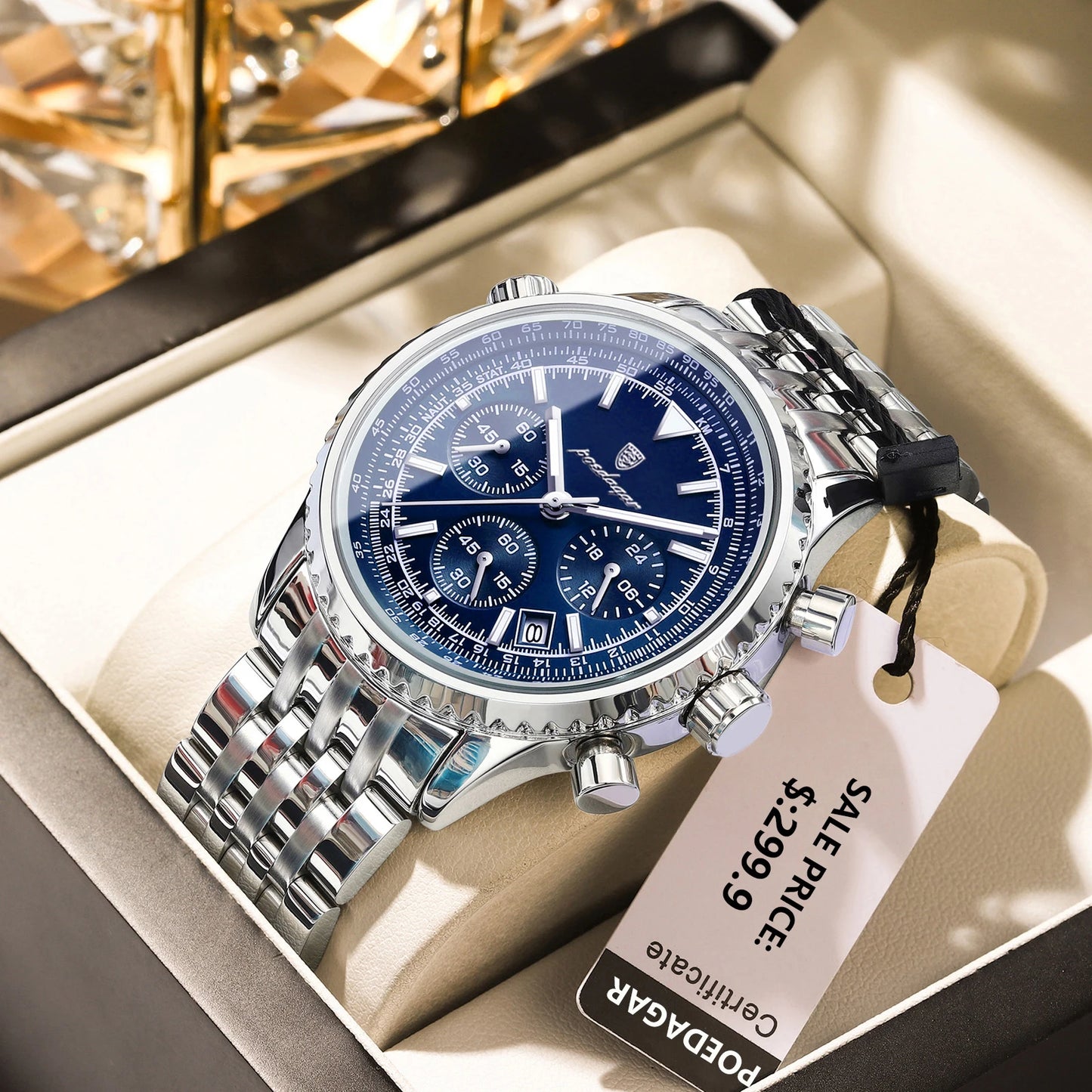 POEDAGAR Luxury Military Watch for Men Waterproof Luminous Date ChronoPackage Included:
1 x POEDAGAR Clock
1 x POEDAGAR Box
1 x Watchband adjust tool
1 x Watch wipe
1 x Warranty card
After-Sales Service:
If you have any questionMen Waterproof Luminous Date Chronograph Man Watch Sport Quartz Stainless Steel Men'