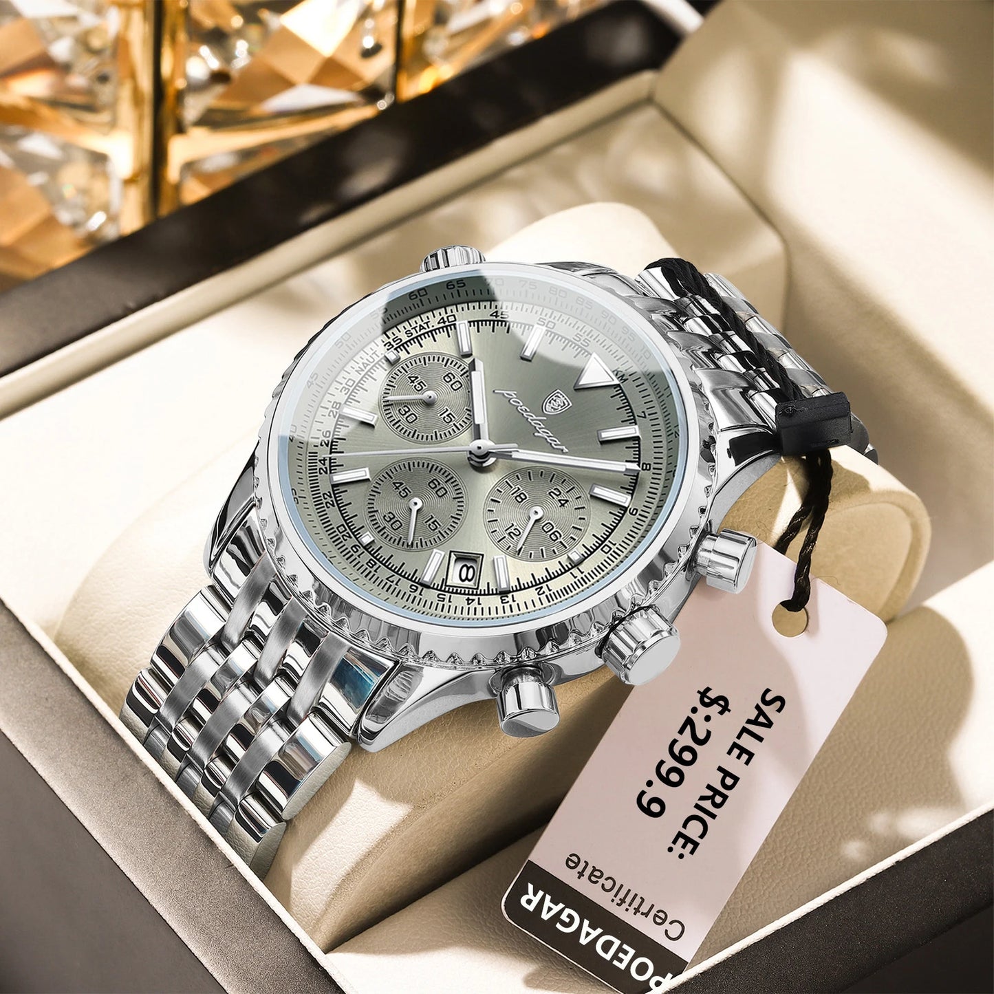 POEDAGAR Luxury Military Watch for Men Waterproof Luminous Date ChronoPackage Included:
1 x POEDAGAR Clock
1 x POEDAGAR Box
1 x Watchband adjust tool
1 x Watch wipe
1 x Warranty card
After-Sales Service:
If you have any questionMen Waterproof Luminous Date Chronograph Man Watch Sport Quartz Stainless Steel Men'