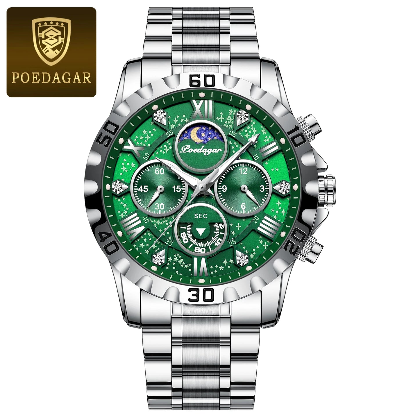 POEDAGAR Luxury Watch for Man Quartz Sports Men Watch Waterproof LuminPackage Included:
1 x POEDAGAR Clock
1 x POEDAGAR Box
1 x Watchband adjust tool
1 x Watch wipe
1 x Warranty card
After-Sales Service:
Any questions, please contact Man Quartz Sports Men Watch Waterproof Luminous Stainless Steel Chronograph Men'