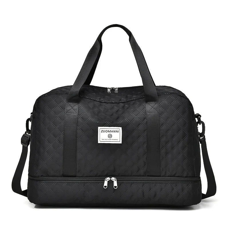 Large capacity women's travel handbag, suitable for short and long distance trips, portable and versatile for fitness storage.