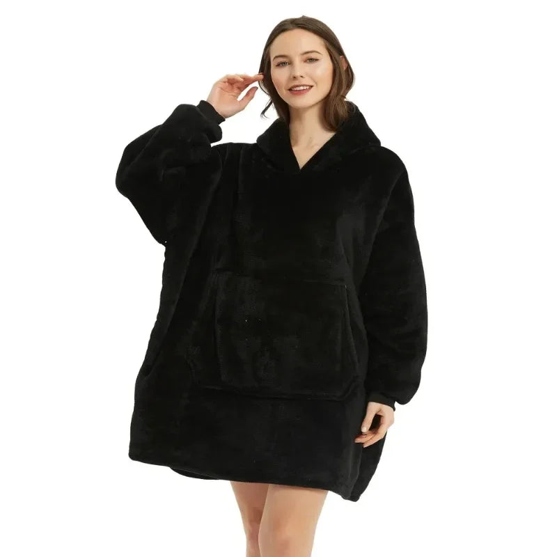 Winter Hoodies Sweatshirt Women Men Pullover Fleece Giant TV OversizedWinter Outdoor Hooded Pocket Blankets Warm Soft Hoodie Slant Robe Bathrobe Sweatshirt Pullover TV Fleece Blanket With Sleeves
Made of ultra-soft fleece and lined Winter Hoodies Sweatshirt Women Men Pullover Fleece Giant TV Oversized Blanket