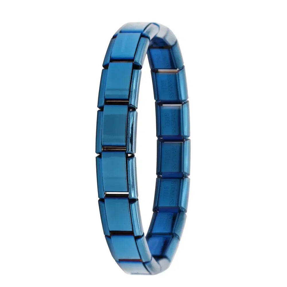 Hapiship New Women's Jewelry 9mm Width Itanlian Elastic Charm Bracelet* Brand:Hapiship
* Make a Happy Bracelet !Jewelry 9mm Width Itanlian Elastic Charm Bracelet Fashion Stainless Steel Bangle ST-
