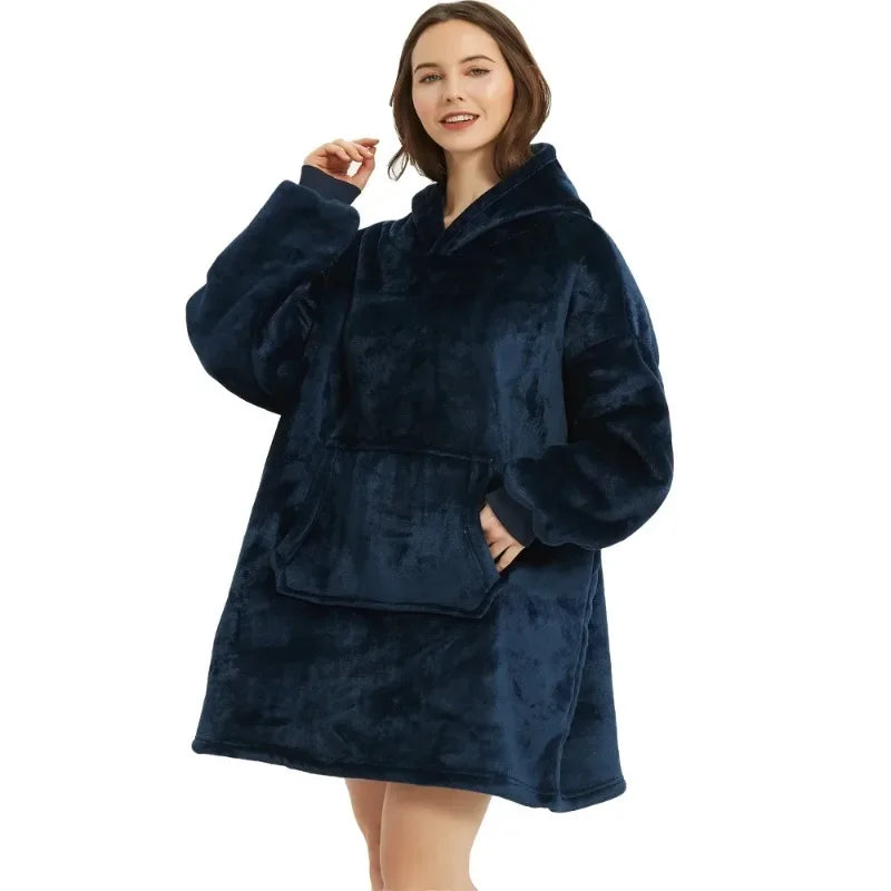 Winter Hoodies Sweatshirt Women Men Pullover Fleece Giant TV OversizedWinter Outdoor Hooded Pocket Blankets Warm Soft Hoodie Slant Robe Bathrobe Sweatshirt Pullover TV Fleece Blanket With Sleeves
Made of ultra-soft fleece and lined Winter Hoodies Sweatshirt Women Men Pullover Fleece Giant TV Oversized Blanket
