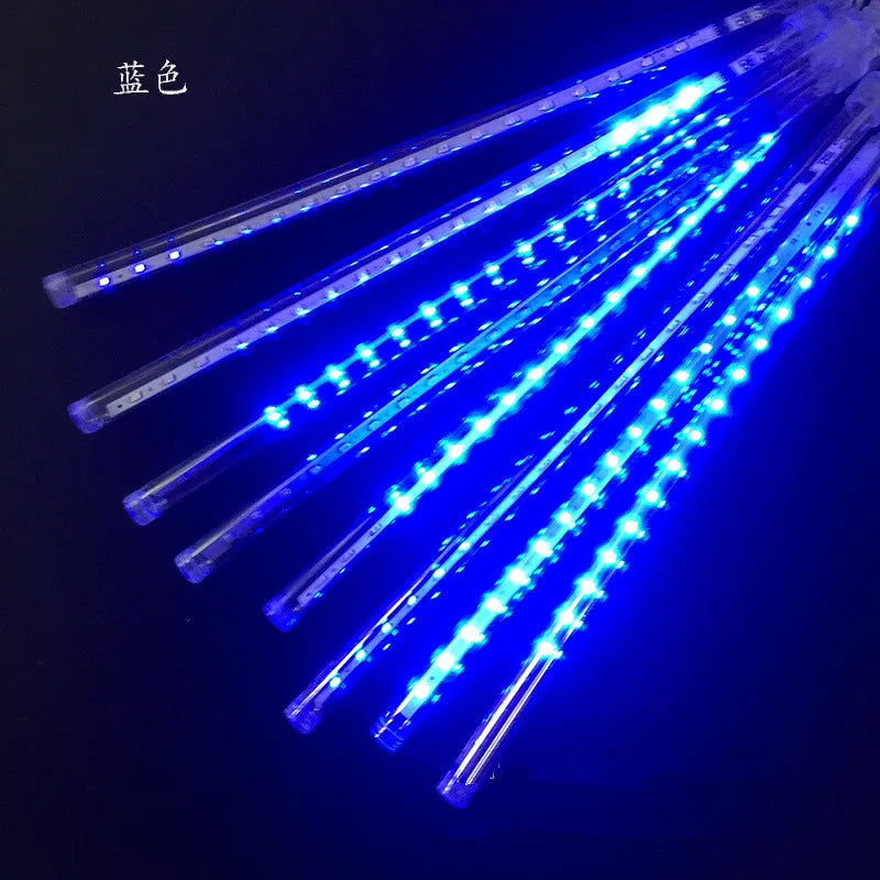 30/50cm Meteor Shower Rain 8 Tubes LED String Lights Waterproof ChristSpecification:
1.LED light color:Colorful / Blue/ White/warm white
2.LED bulbs of per tube: 30cm-18 LEDs; 50cm-30 LEDs
3.Tube Qty : 8 Tubes
4.Number of LED bulbs30/50cm Meteor Shower Rain 8 Tubes LED String Lights Waterproof Christmas Outdoor Patio Decorations Wedding Navidad Tree Holiday