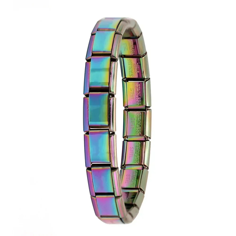 Hapiship New Women's Jewelry 9mm Width Itanlian Elastic Charm Bracelet* Brand:Hapiship
* Make a Happy Bracelet !Jewelry 9mm Width Itanlian Elastic Charm Bracelet Fashion Stainless Steel Bangle ST-