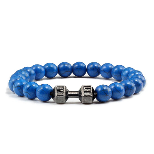 Natural Volcanic Stone Bracelet Men Matte Black Lave White Beads CharmNatural Volcanic Stone Bracelet Men Matte Black Lave White Beads Charm Dumbbell Strand Bracelets Women Barbell Fitness Jewelry
	
	Product Description:
	
	
	BraceleNatural Volcanic Stone Bracelet Men Matte Black Lave White Beads Charm Dumbbell Strand Bracelets Women Barbell Fitness Jewelry