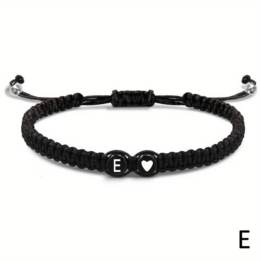 26 Letters Initial Heart Bracelets Handmade Adjustable A-Z Name BraideProduct Description:
1. Product name: 26 letters bracelet
2. Chain length: 17.5+6cm (6.89+2.36in),
3. Product color: black
4. Product material: rope
Features:
1.Thi26 Letters Initial Heart Bracelets Handmade Adjustable