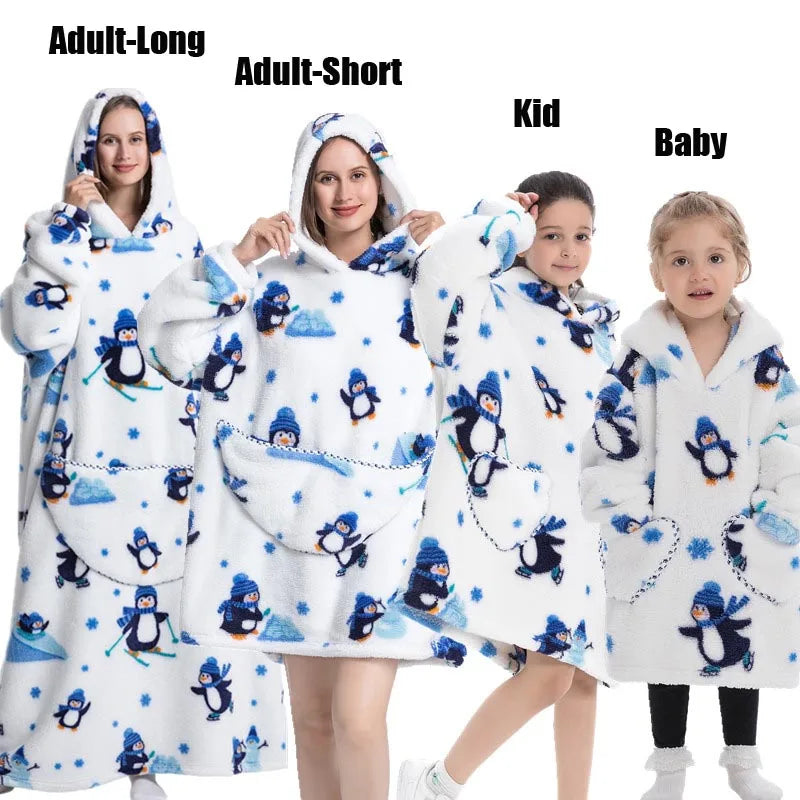 Winter Hoodies Sweatshirt Women Men Pullover Fleece Giant TV OversizedFeatures:
1.The dimenions of the wearable blanket is oversize that means very fit to anyone. Adults, teenage boys and girls can wear it easily.
2.Perfect and coWinter Hoodies Sweatshirt Women Men Pullover Fleece Giant TV Oversized Blanket