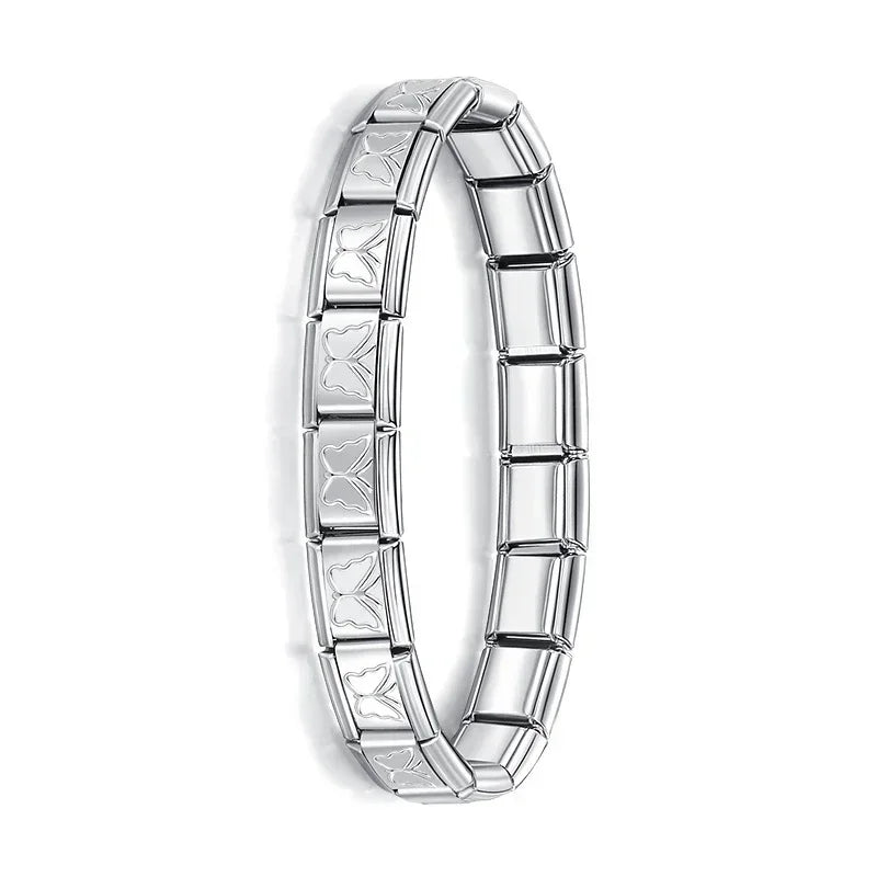 Hapiship New Women's Jewelry 9mm Width Itanlian Elastic Charm Bracelet* Brand:Hapiship
* Make a Happy Bracelet !Jewelry 9mm Width Itanlian Elastic Charm Bracelet Fashion Stainless Steel Bangle ST-