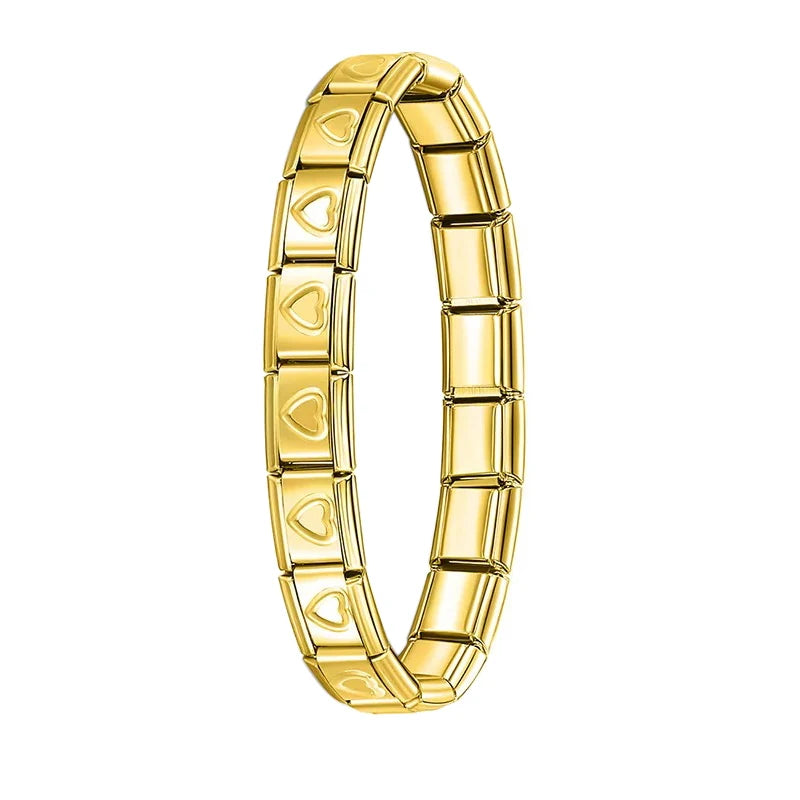 Hapiship New Women's Jewelry 9mm Width Itanlian Elastic Charm Bracelet* Brand:Hapiship
* Make a Happy Bracelet !Jewelry 9mm Width Itanlian Elastic Charm Bracelet Fashion Stainless Steel Bangle ST-