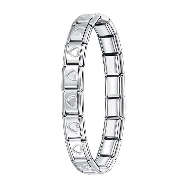 Hapiship New Women's Jewelry 9mm Width Itanlian Elastic Charm Bracelet* Brand:Hapiship
* Make a Happy Bracelet !Jewelry 9mm Width Itanlian Elastic Charm Bracelet Fashion Stainless Steel Bangle ST-