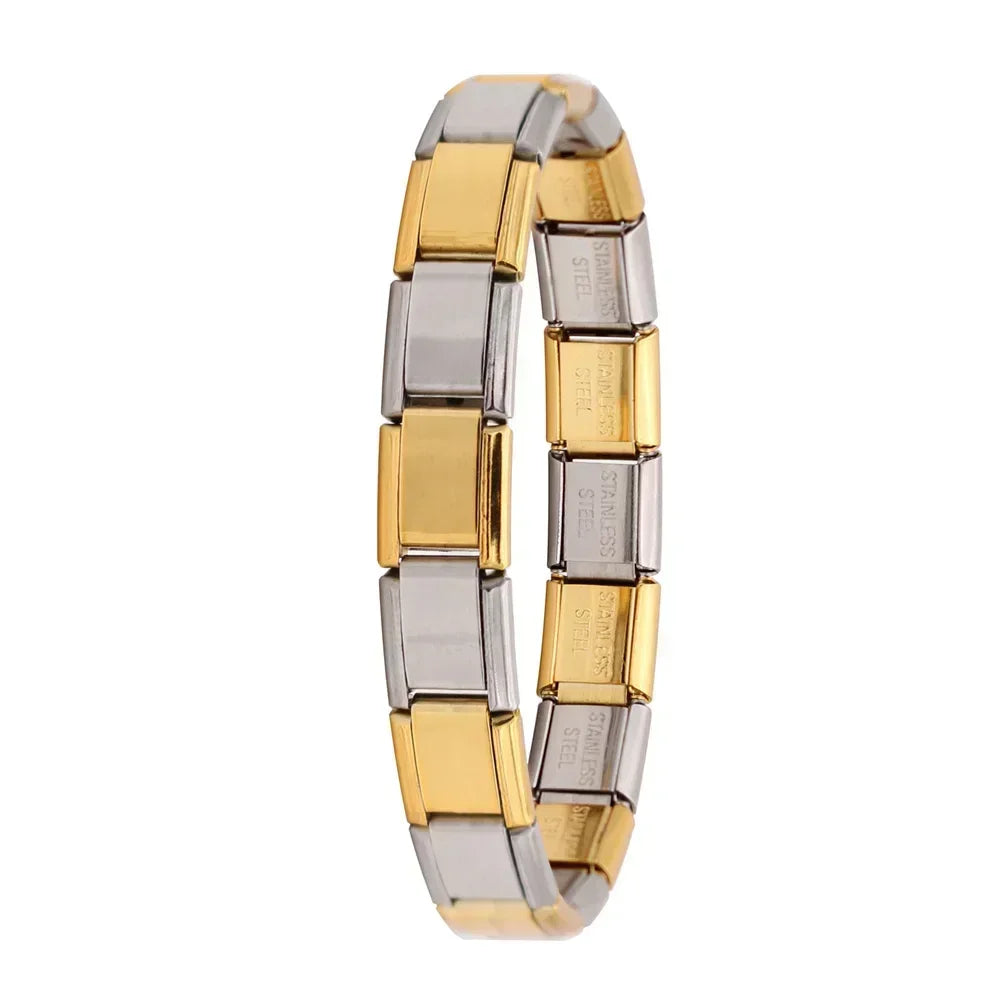 Hapiship New Women's Jewelry 9mm Width Itanlian Elastic Charm Bracelet* Brand:Hapiship
* Make a Happy Bracelet !Jewelry 9mm Width Itanlian Elastic Charm Bracelet Fashion Stainless Steel Bangle ST-