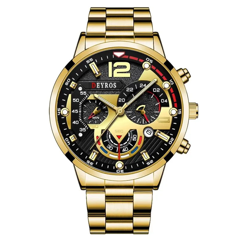 Fashion Mens Stainless Steel Watches Luxury Quartz Wristwatch Calendar• Stainless Steel Case :Crafted from durable stainless steel, this watch offers a sleek and modern look, perfect for any business or casual occasion.
• Quartz MoFashion Mens Stainless Steel Watches Luxury Quartz Wristwatch Calendar Luminous Clock Men Business Casual Watch Reloj Hombre