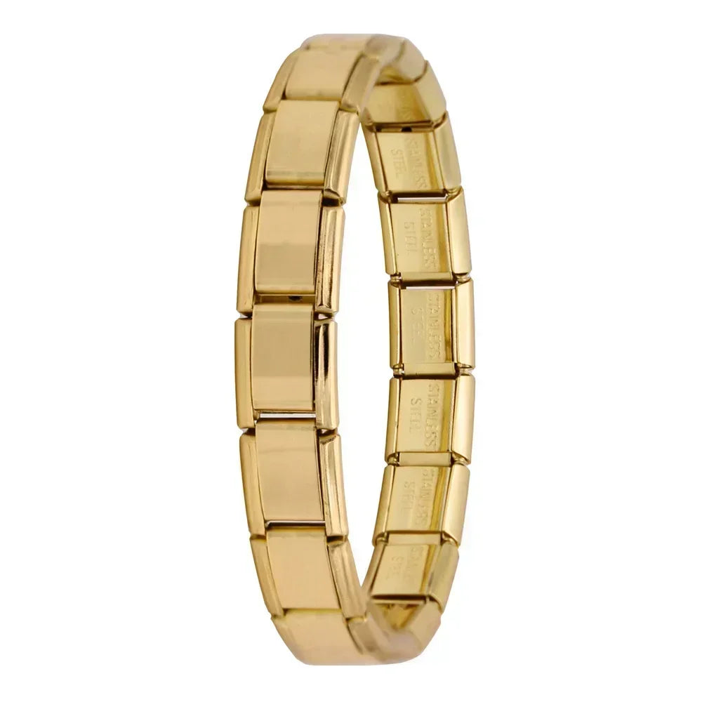 Hapiship New Women's Jewelry 9mm Width Itanlian Elastic Charm Bracelet* Brand:Hapiship
* Make a Happy Bracelet !Jewelry 9mm Width Itanlian Elastic Charm Bracelet Fashion Stainless Steel Bangle ST-