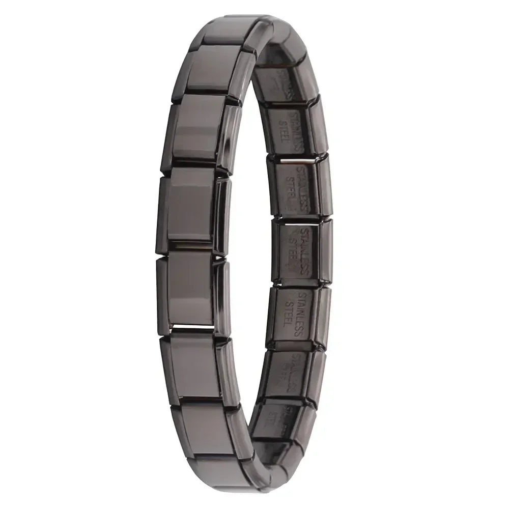 Hapiship New Women's Jewelry 9mm Width Itanlian Elastic Charm Bracelet* Brand:Hapiship
* Make a Happy Bracelet !Jewelry 9mm Width Itanlian Elastic Charm Bracelet Fashion Stainless Steel Bangle ST-