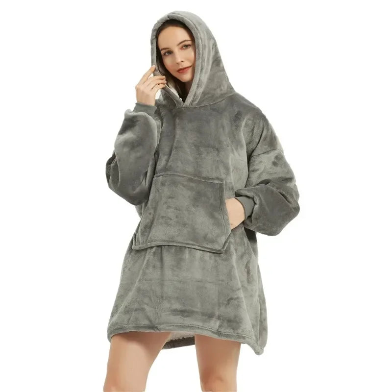 Winter Hoodies Sweatshirt Women Men Pullover Fleece Giant TV OversizedWinter Outdoor Hooded Pocket Blankets Warm Soft Hoodie Slant Robe Bathrobe Sweatshirt Pullover TV Fleece Blanket With Sleeves
Made of ultra-soft fleece and lined Winter Hoodies Sweatshirt Women Men Pullover Fleece Giant TV Oversized Blanket