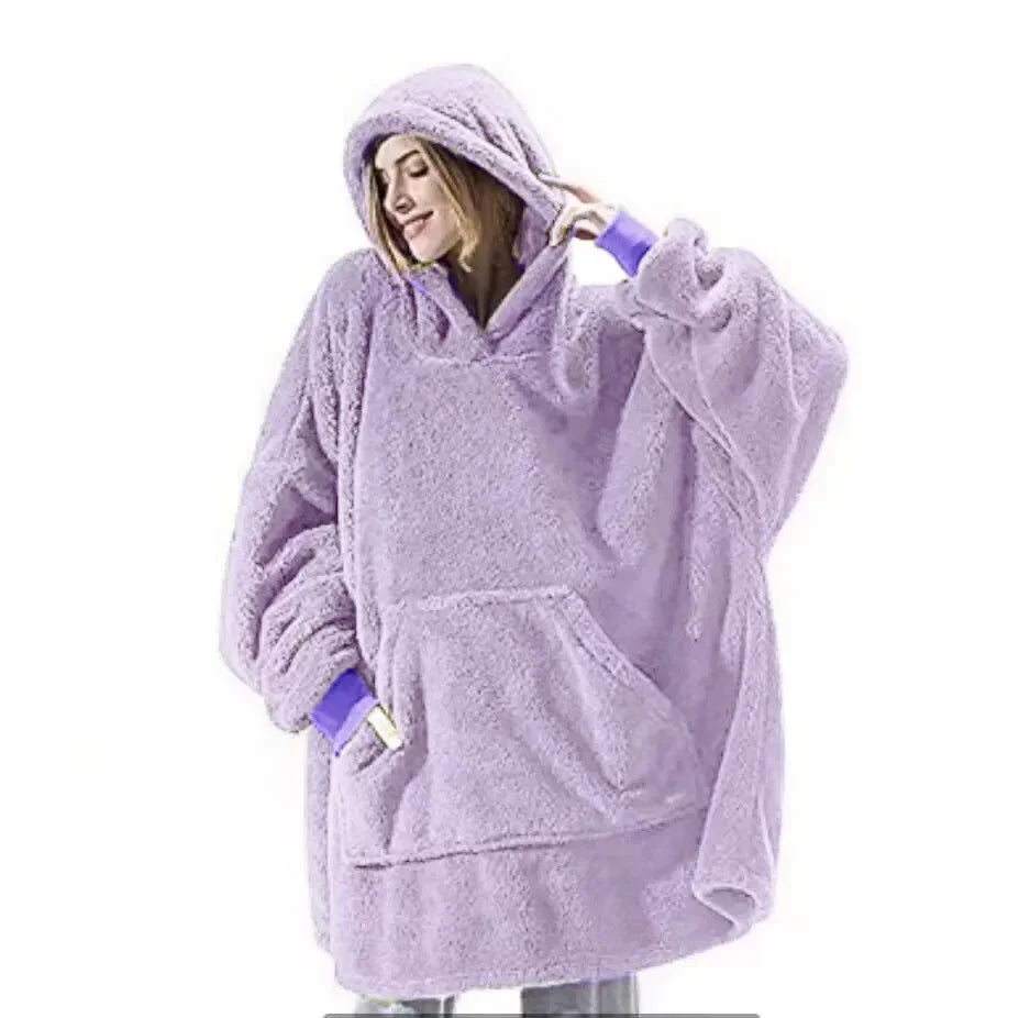 Hoodies Winter Warm Comfort Flannel Blanket with Sleeves Oversized WomPlease note: When purchasing a size, please measure the length of the foot and choose the size according to the length of the foot. Friends with wide or fat feet areSleeves Oversized Women Men Pullovers Thicken Fleece Giant TV Blanket Home wear