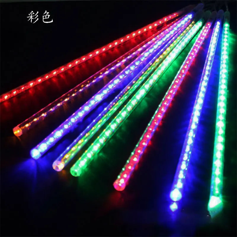 30/50cm Meteor Shower Rain 8 Tubes LED String Lights Waterproof ChristSpecification:
1.LED light color:Colorful / Blue/ White/warm white
2.LED bulbs of per tube: 30cm-18 LEDs; 50cm-30 LEDs
3.Tube Qty : 8 Tubes
4.Number of LED bulbs30/50cm Meteor Shower Rain 8 Tubes LED String Lights Waterproof Christmas Outdoor Patio Decorations Wedding Navidad Tree Holiday