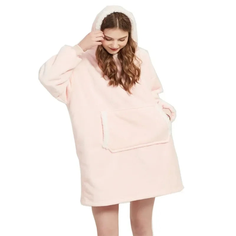Winter Hoodies Sweatshirt Women Men Pullover Fleece Giant TV OversizedWinter Outdoor Hooded Pocket Blankets Warm Soft Hoodie Slant Robe Bathrobe Sweatshirt Pullover TV Fleece Blanket With Sleeves
Made of ultra-soft fleece and lined Winter Hoodies Sweatshirt Women Men Pullover Fleece Giant TV Oversized Blanket