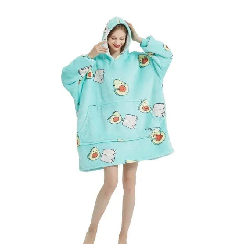 Winter Hoodies Sweatshirt Women Men Pullover Fleece Giant TV OversizedWinter Outdoor Hooded Pocket Blankets Warm Soft Hoodie Slant Robe Bathrobe Sweatshirt Pullover TV Fleece Blanket With Sleeves
Made of ultra-soft fleece and lined Winter Hoodies Sweatshirt Women Men Pullover Fleece Giant TV Oversized Blanket