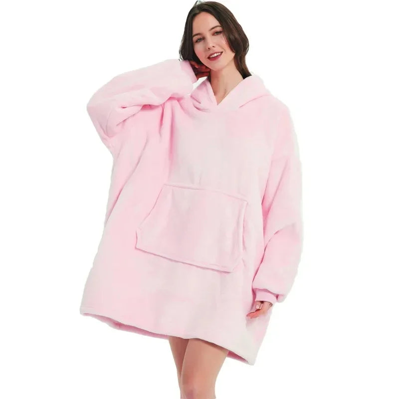Winter Hoodies Sweatshirt Women Men Pullover Fleece Giant TV OversizedWinter Outdoor Hooded Pocket Blankets Warm Soft Hoodie Slant Robe Bathrobe Sweatshirt Pullover TV Fleece Blanket With Sleeves
Made of ultra-soft fleece and lined Winter Hoodies Sweatshirt Women Men Pullover Fleece Giant TV Oversized Blanket