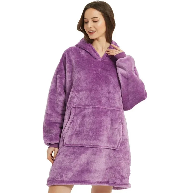 Winter Hoodies Sweatshirt Women Men Pullover Fleece Giant TV OversizedWinter Outdoor Hooded Pocket Blankets Warm Soft Hoodie Slant Robe Bathrobe Sweatshirt Pullover TV Fleece Blanket With Sleeves
Made of ultra-soft fleece and lined Winter Hoodies Sweatshirt Women Men Pullover Fleece Giant TV Oversized Blanket