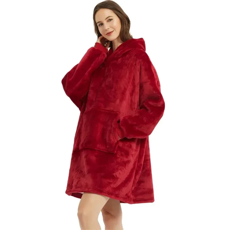 Winter Hoodies Sweatshirt Women Men Pullover Fleece Giant TV OversizedWinter Outdoor Hooded Pocket Blankets Warm Soft Hoodie Slant Robe Bathrobe Sweatshirt Pullover TV Fleece Blanket With Sleeves
Made of ultra-soft fleece and lined Winter Hoodies Sweatshirt Women Men Pullover Fleece Giant TV Oversized Blanket
