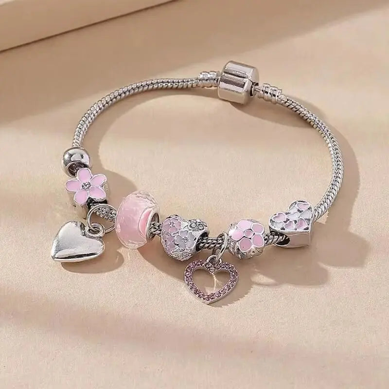 1PC Women's Fashion Multi Element Beaded Love Pan Family Bracelet JeweFashion Multi Element Beaded Love Pan Family Bracelet Jewelry Accessories Daily Dressing Party Holiday Gift -005