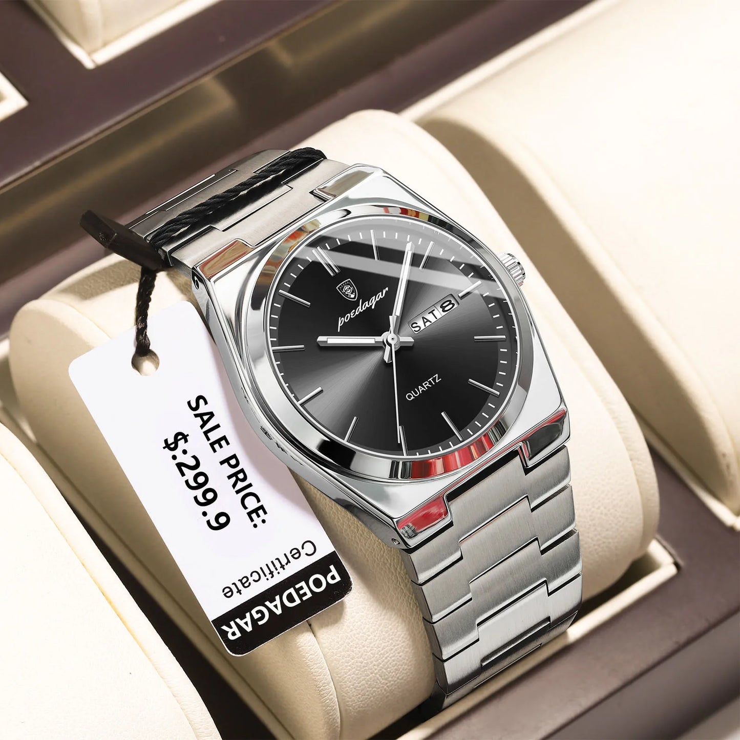 POEDAGAR Luxury Watch For Man Waterproof Luminous Date Week Stainless Package Included:
1 x POEDAGAR Clock
1 x POEDAGAR Box
1 x Watchband adjust tool
1 x Watch wipe
1 x Warranty card
After-Sales Service:
If you have any questMan Waterproof Luminous Date Week Stainless Steel Men Watch Casual Quartz Men'
