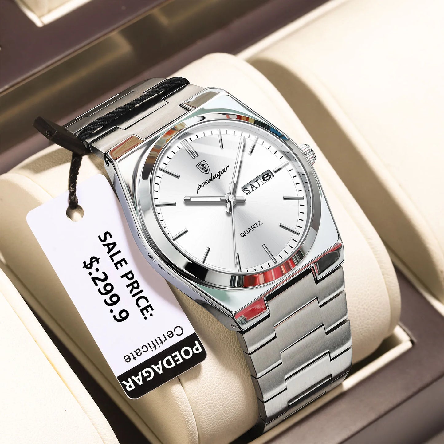 POEDAGAR Luxury Watch For Man Waterproof Luminous Date Week Stainless Package Included:
1 x POEDAGAR Clock
1 x POEDAGAR Box
1 x Watchband adjust tool
1 x Watch wipe
1 x Warranty card
After-Sales Service:
If you have any questMan Waterproof Luminous Date Week Stainless Steel Men Watch Casual Quartz Men'