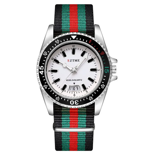 New fashionable men's nylon strap calendar watch, luxurious and simplenylon strap calendar watch, luxurious