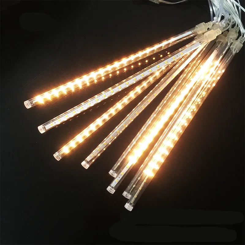 30/50cm Meteor Shower Rain 8 Tubes LED String Lights Waterproof ChristSpecification:
1.LED light color:Colorful / Blue/ White/warm white
2.LED bulbs of per tube: 30cm-18 LEDs; 50cm-30 LEDs
3.Tube Qty : 8 Tubes
4.Number of LED bulbs30/50cm Meteor Shower Rain 8 Tubes LED String Lights Waterproof Christmas Outdoor Patio Decorations Wedding Navidad Tree Holiday