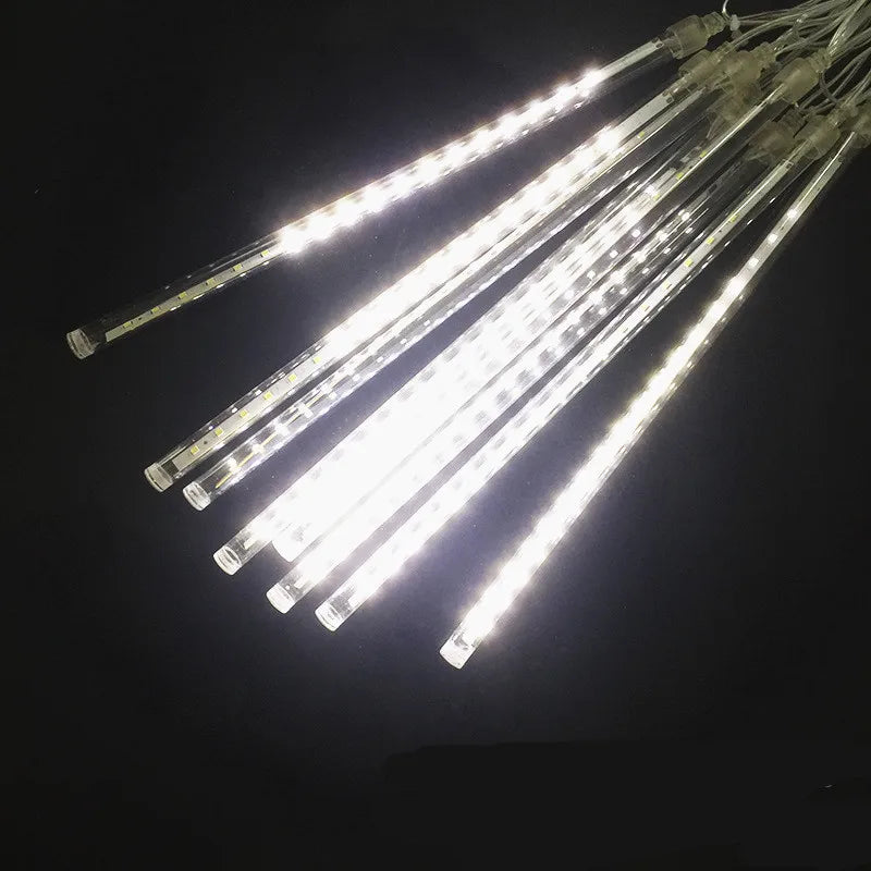 30/50cm Meteor Shower Rain 8 Tubes LED String Lights Waterproof ChristSpecification:
1.LED light color:Colorful / Blue/ White/warm white
2.LED bulbs of per tube: 30cm-18 LEDs; 50cm-30 LEDs
3.Tube Qty : 8 Tubes
4.Number of LED bulbs30/50cm Meteor Shower Rain 8 Tubes LED String Lights Waterproof Christmas Outdoor Patio Decorations Wedding Navidad Tree Holiday