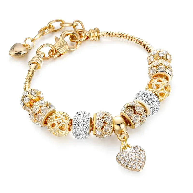 1PC Women's Fashion Multi Element Beaded Love Pan Family Bracelet JeweFashion Multi Element Beaded Love Pan Family Bracelet Jewelry Accessories Daily Dressing Party Holiday Gift -005