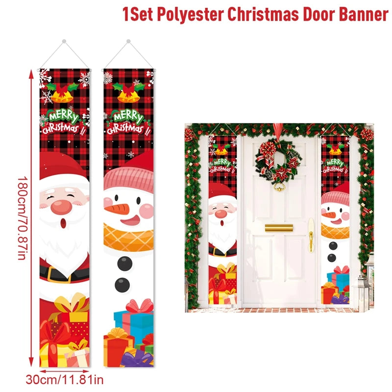 Merry Christmas Door Banner Decoration 2024 Christmas Decor for Home XMerry Christmas Door Banner Decoration 2024 Christmas Decor