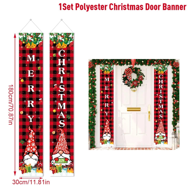 Merry Christmas Door Banner Decoration 2024 Christmas Decor for Home XMerry Christmas Door Banner Decoration 2024 Christmas Decor