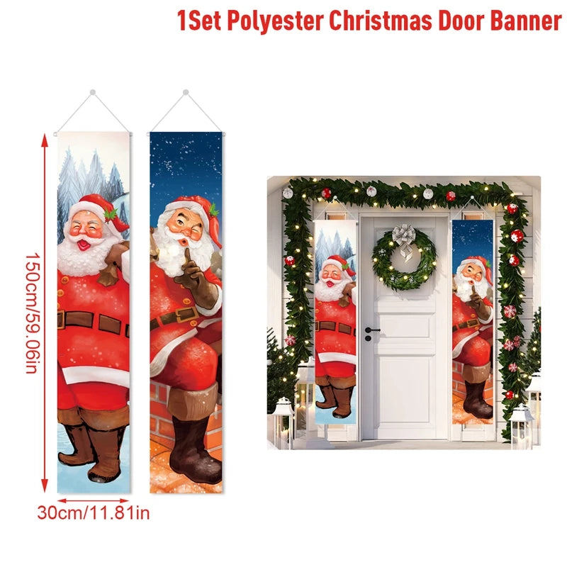 Merry Christmas Door Banner Decoration 2024 Christmas Decor for Home XMerry Christmas Door Banner Decoration 2024 Christmas Decor