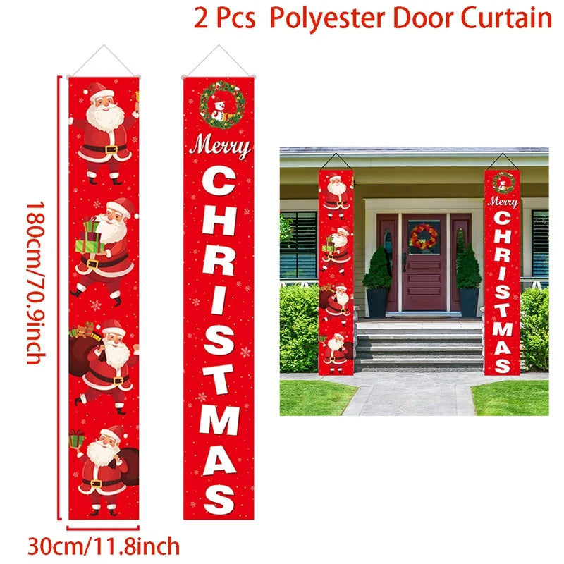 Merry Christmas Door Banner Decoration 2024 Christmas Decor for Home XMerry Christmas Door Banner Decoration 2024 Christmas Decor