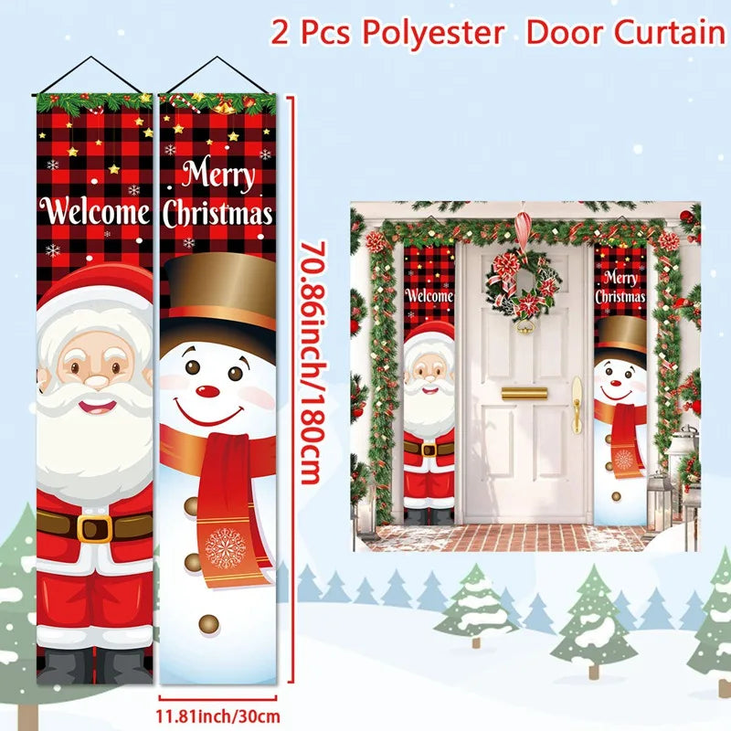Merry Christmas Door Banner Decoration 2024 Christmas Decor for Home XMerry Christmas Door Banner Decoration 2024 Christmas Decor