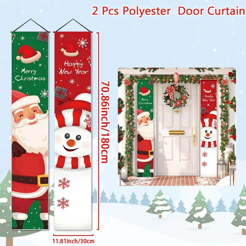 Merry Christmas Door Banner Decoration 2024 Christmas Decor for Home XMerry Christmas Door Banner Decoration 2024 Christmas Decor