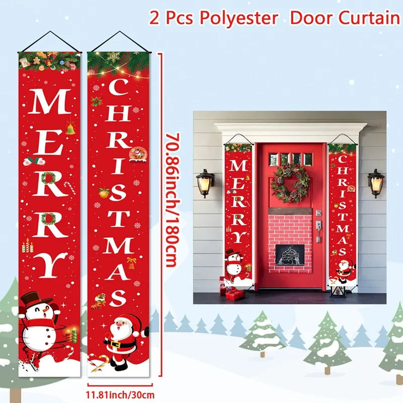 Merry Christmas Door Banner Decoration 2024 Christmas Decor for Home XMerry Christmas Door Banner Decoration 2024 Christmas Decor