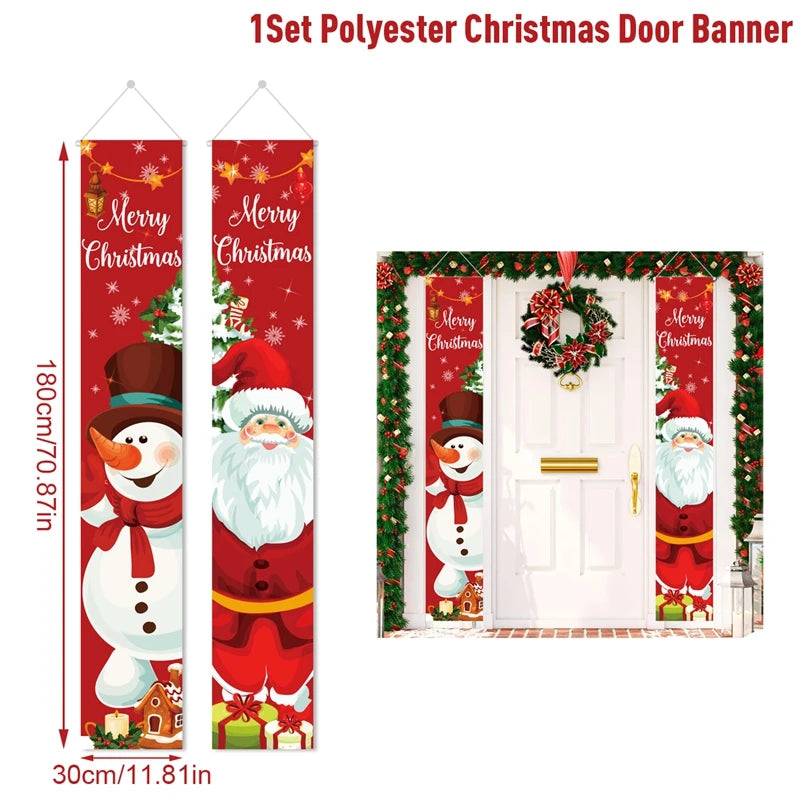 Merry Christmas Door Banner Decoration 2024 Christmas Decor for Home XMerry Christmas Door Banner Decoration 2024 Christmas Decor