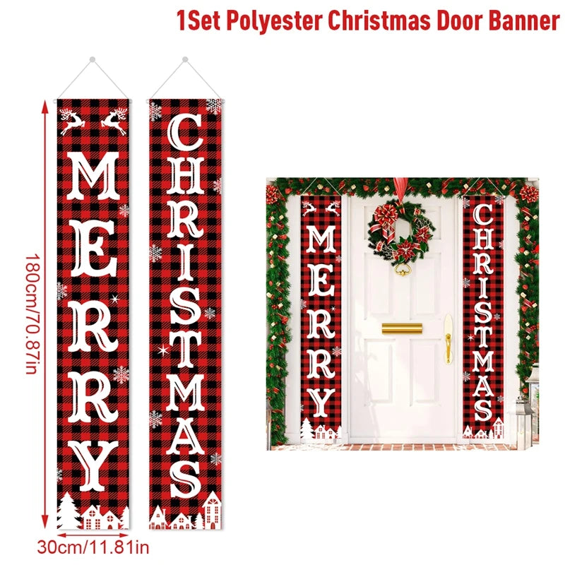 Merry Christmas Door Banner Decoration 2024 Christmas Decor for Home XMerry Christmas Door Banner Decoration 2024 Christmas Decor
