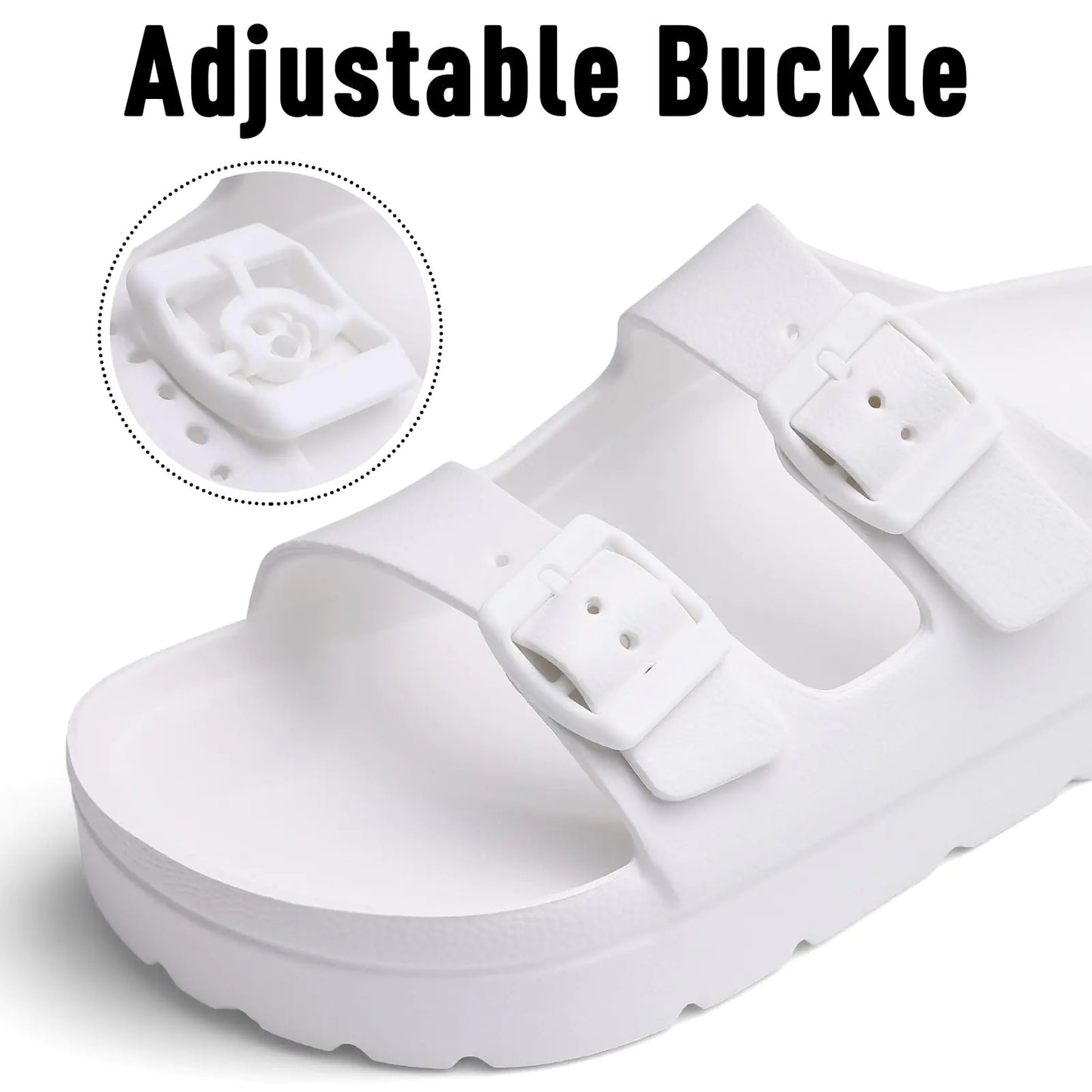Women's Platform Sandals with Arch Support, Chunky Lightweight Foam SlWomen's Platform Sandals with Arch Support, Chunky Lightweight Foam Slip on Slides, Comfortable Summer Beach Sandals with Adjustable Buckle
Product DetailArch Support, Chunky Lightweight Foam Slip