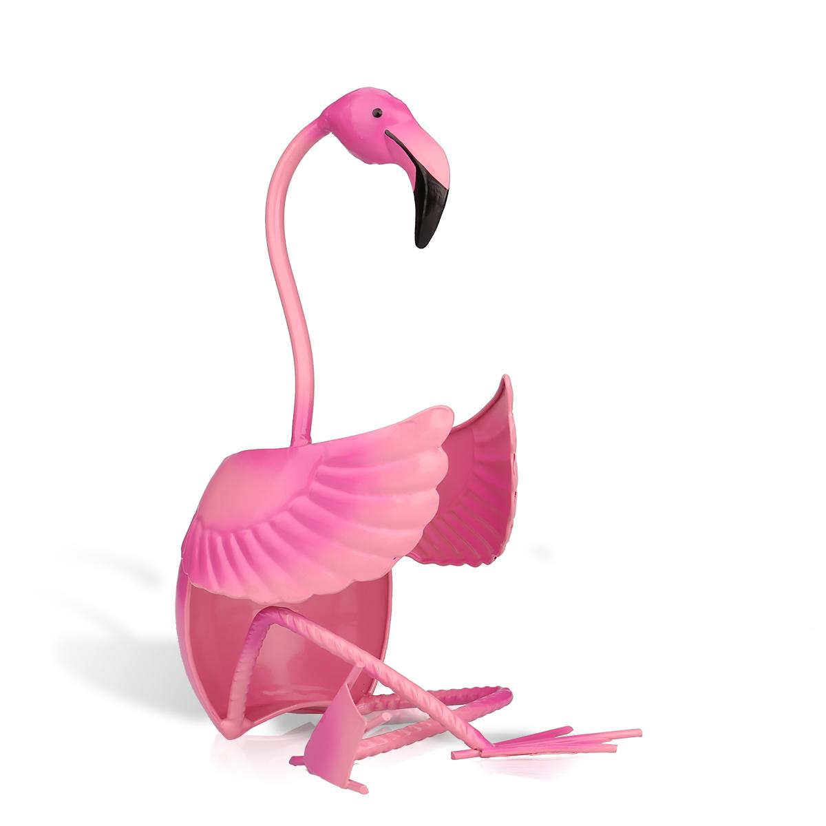 Flamingo Wine HolderDescription:
This is not only a flamingo sculpture but also a practical wine bottle holder. The pretty and cute flamingo sits on the ground, legs crossed and hands hFlamingo Wine Holder