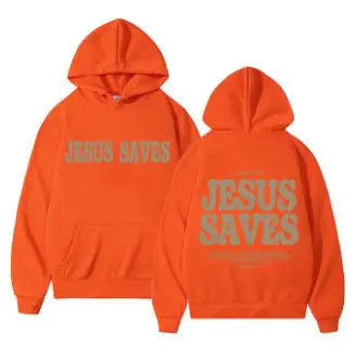 Jesus Saves Oversized HoodieDwscriptionStay warm and stylish with our "Jesus Saves" oversized hoodie, perfect for autumn and winter. This vintage-inspired sweatshirt features a bold Christian pJesus Saves Oversized Hoodie