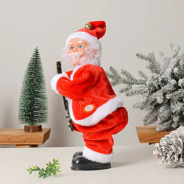 Electric Musical Hip Dancing Santa ClausWelcome the Christmas season in style with our Electric Musical Hip Dancing Santa Claus Doll Toys! This high-quality toy is crafted from flannel and plastic to ensurElectric Musical Hip Dancing Santa Claus