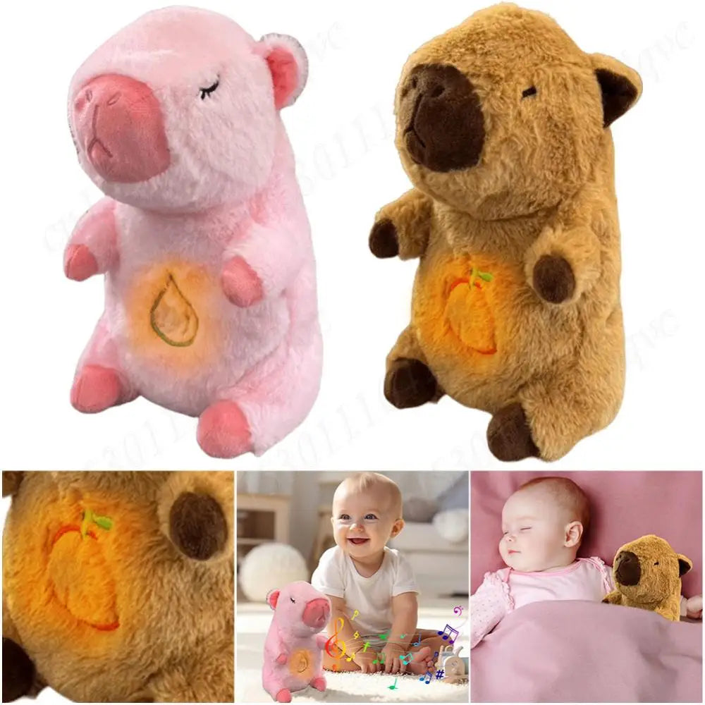 Baby Plush Doll Breathing Bear Baby Soothing Otter Toy Kids Music SleeCute Capybara Baby Sound Machine with Music Lights Rhythmic Breathing Motion Comfort Doll Baby Sleep Soother for Newborn Infants

Feature:

1.Soothing Comfort: EmbraBaby Plush Doll Breathing Bear Baby Soothing Otter Toy Kids Music Sleep Playmate Sleeping Companion Sound Light Doll Toy Gifts