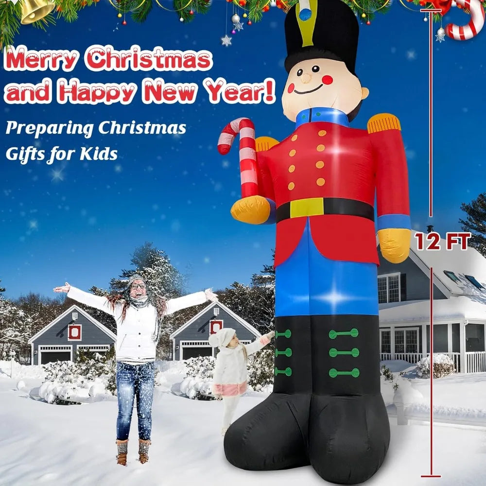 12FT Christmas Inflatable Nutcracker Soldier with Candy Cane Outdoor CAbout this item


	Funny Christmas Outdoor Decorations: 12 ft huge Nutcracker inflatable Christmas yard decorations with super bright leds. The luxury-dressed NutcraCandy Cane Outdoor Christmas Decorations, Built-